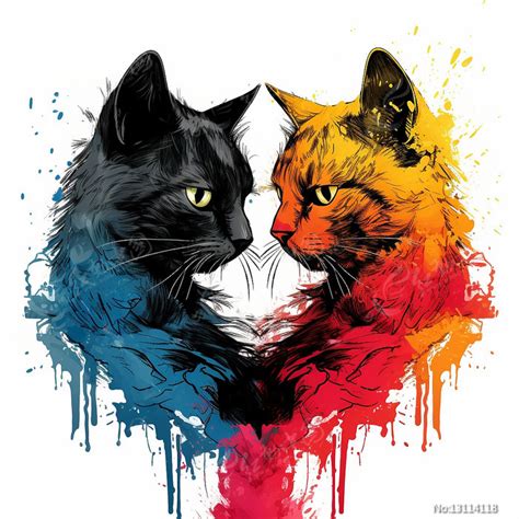 怒目对视的猫图片