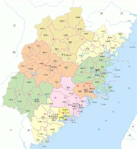福建有几个市县-福建省的所有县市的名称？