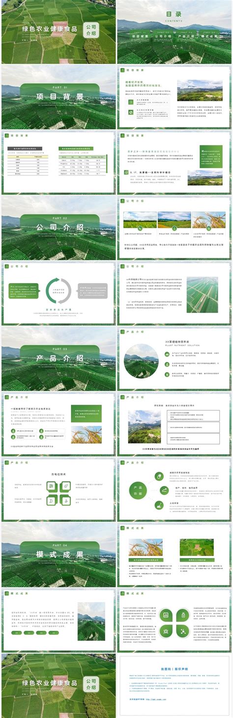 绿色农业健康食品公司介绍PPT模板图片-正版模板下载402152194-摄图网