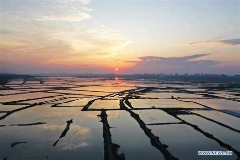 Aerial view of salt lake in Yuncheng, Shanxi