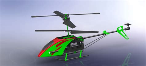遥控直升机_SOLIDWORKS 2013_模型图纸下载 – 懒石网
