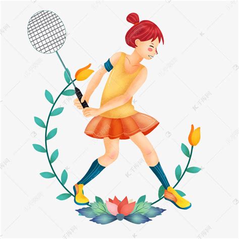 甜美女生打羽毛球头像动漫