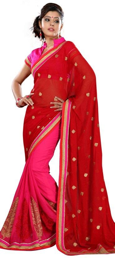 150746: Red and Maroon, Pink and Majenta color family Saree with ...