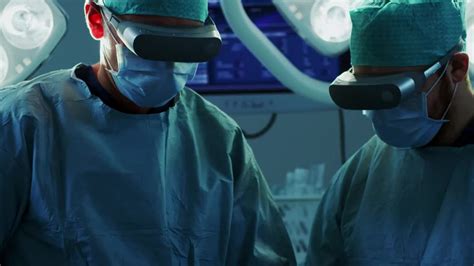 外科医生使用增强现实技术进行心脏手术。使用3D动画和手势进行心脏移植手术。互动动画显示生命体征。未来的医院。—高清视频下载、购买_视觉中国视频素材中心