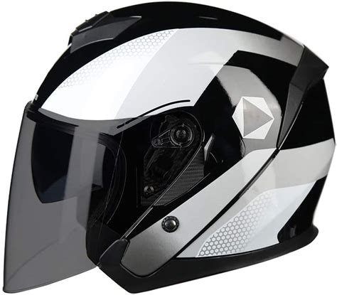 QJWM Motorcycle Modular Helmet Flip Up Dual Visor Sun Shield Street ...