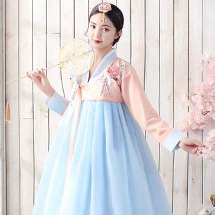 韩国传统女士宫廷婚庆烫金韩服朝鲜民族服装舞蹈台表演出古装-阿里巴巴