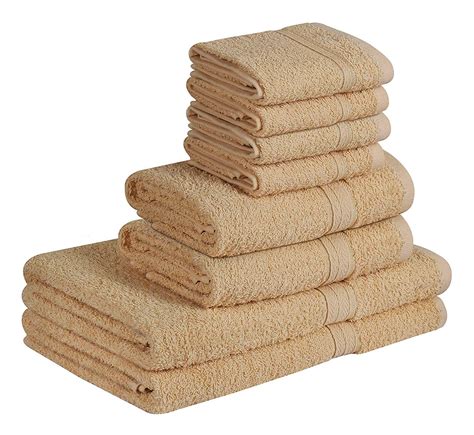 Beauty Threadz 100% Cotton 8-Piece Towel Set - Beige - 2 Bath Towels, 2 ...