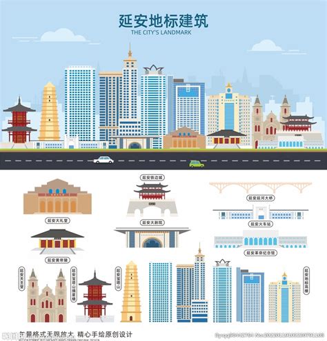延安市旅游手绘地图——《延安欢迎您》_HKai设计-站酷ZCOOL