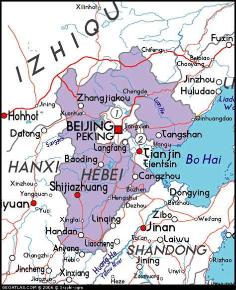 Map of Hebei, China, China Atlas