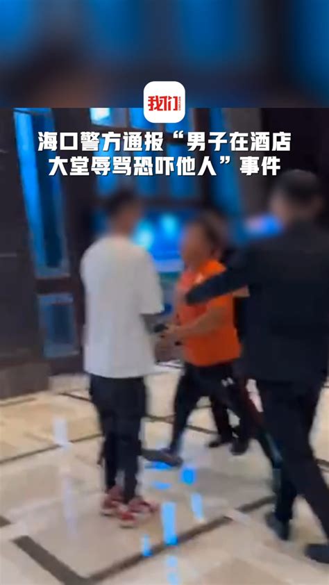 海口警方通报“男子在酒店大堂辱骂恐吓他人”事件：2人被行政拘留5日_腾讯视频
