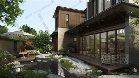 新中式建筑庭院景观- 建E网3D模型下载网