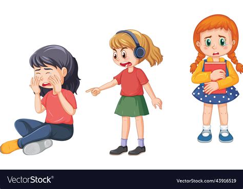 A girl abused by other kids Royalty Free Vector Image