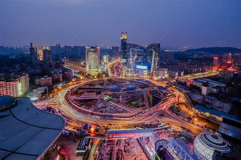 武汉城市风光高楼夜景高清图片下载-正版图片500597794-摄图网
