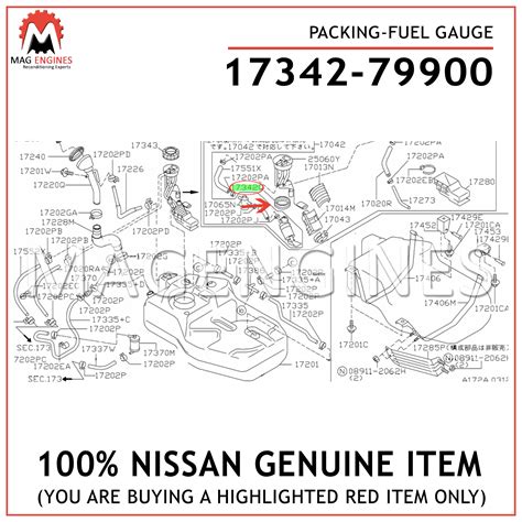 17342-79900 NISSAN GENUINE PACKING-FUEL GAUGE 1734279900 – Mag Engines