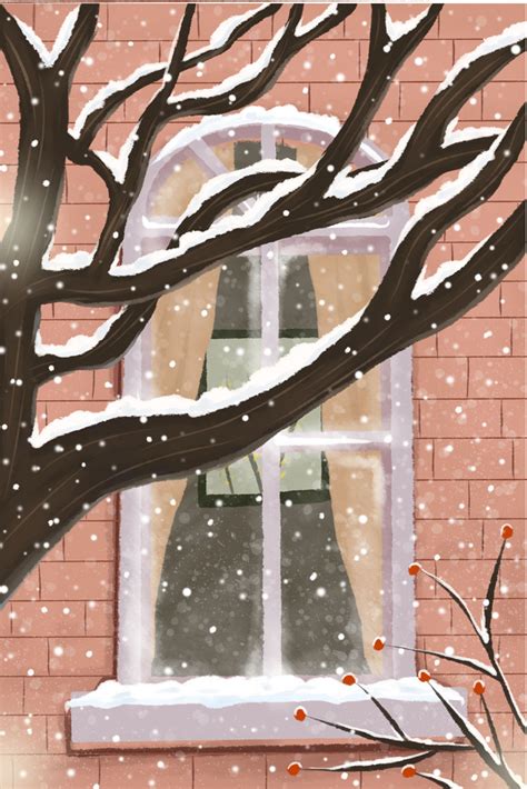雪景窗户背景图片-雪景窗户背景素材图片-千库网