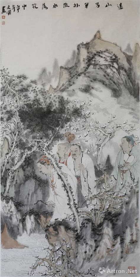 远山芳草外 流水落花中_高士小品_陈文国作品展_陈文国在线作品_陈文国官方网站-雅昌艺术家网