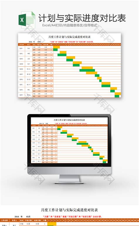 工作计划进度安排表Excel模板_千库网(excelID：130472)