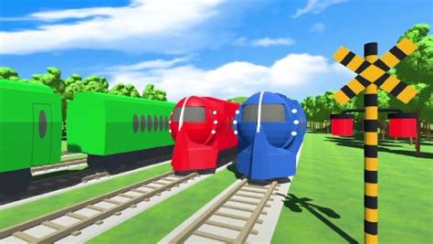 铁路火车动画系列：火车并排出发