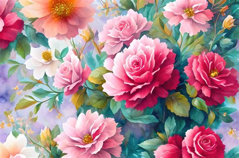 Premium Photo | Beautiful watercolor floral background