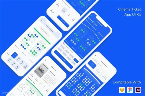 电影购票选座App UI Kit界面设计模板 - 25学堂