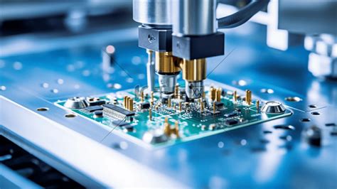 PCB制造高新技术工厂QC实验室对电路板上SMT印刷元件的质量控制和组装 高清摄影大图-千库网