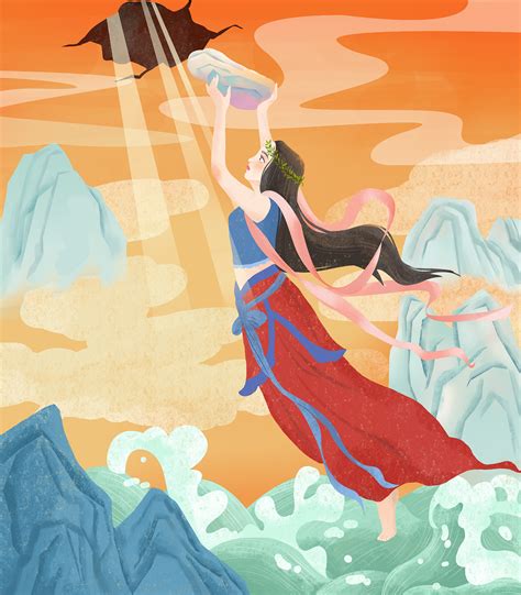 神话绘本系列《女娲补天》|插画|绘本|子市的晴岚 - 原创作品 - 站酷 (ZCOOL)