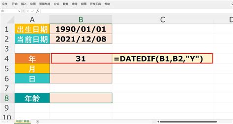 Excel函数制作一个年龄计算器，精确到年龄的的年月日 - 正数办公
