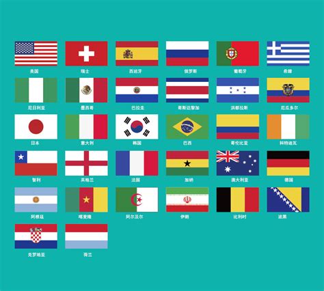 2014世界杯32强国家国旗|| - 免费素材下载 - 站酷 (ZCOOL)