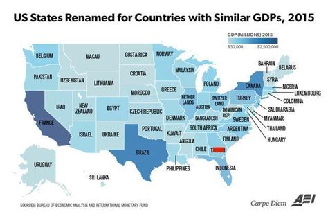 富可敌国 美国各州GDP地图 加州可比法国