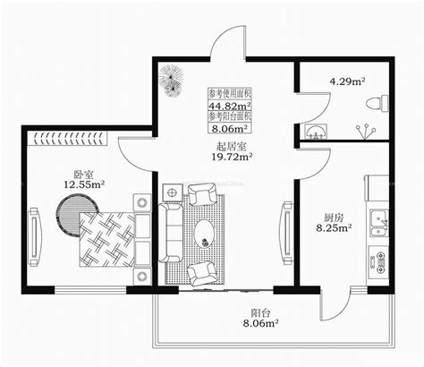 简单的30平米小户型平面图单身公寓设计_装信通网效果图