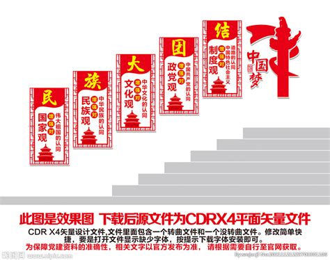 五个认同楼梯文化墙设计图__展板模板_广告设计_设计图库_昵图网nipic.com