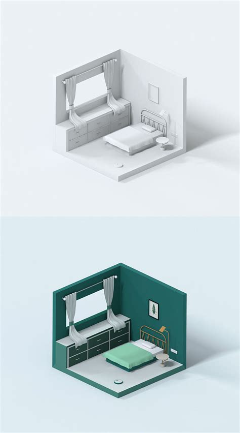 5间房间模型3D图纸 IGS格式 Solidworks设计 – KerYi.net