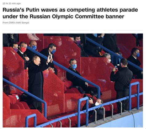 俄罗斯运动员出场时，普京起立挥手致意_北京_冬奥会_开幕式