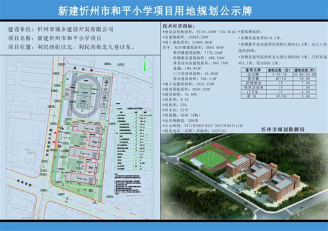忻州市七一路小学南区改造提升建设项目规划方案公示牌