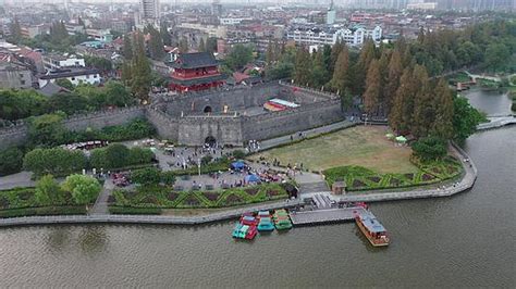 旅游景区航拍湖北荆州古城历史文化旅游区mp44K视频素材-第9484个作品