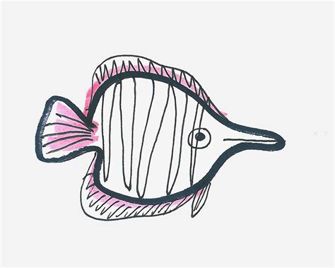 美丽的金鱼简笔画画法图片步骤🎬小小画家