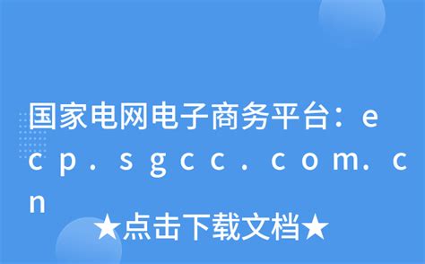 国家电网电子商务平台：ecp.sgcc.com.cn