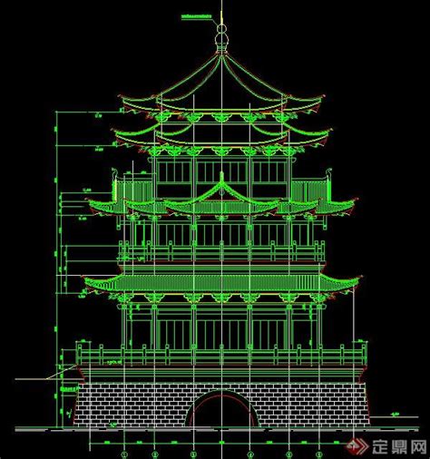 中式古建阁楼建筑设计图纸