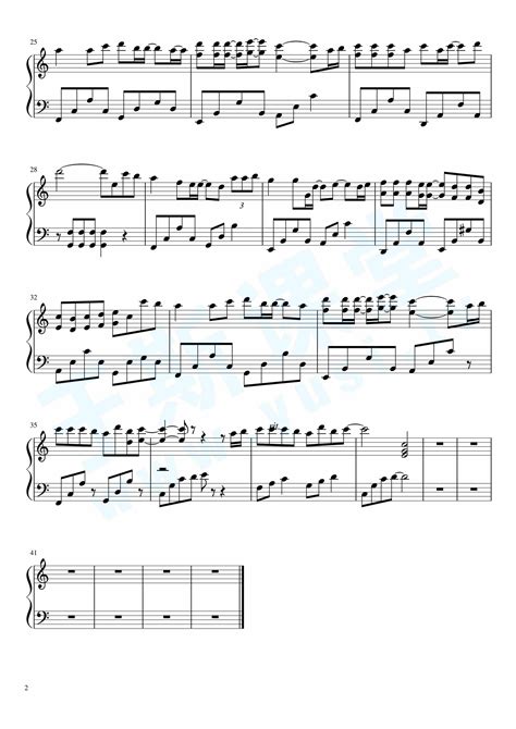 给未来的自己-梁静茹双手简谱预览2-钢琴谱文件（五线谱、双手简谱、数字谱、Midi、PDF）免费下载