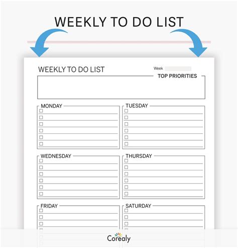 Printable Weekly To Do List Template - Printable Templates