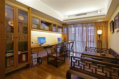 新中式书房效果图 - 效果图交流区-建E室内设计网
