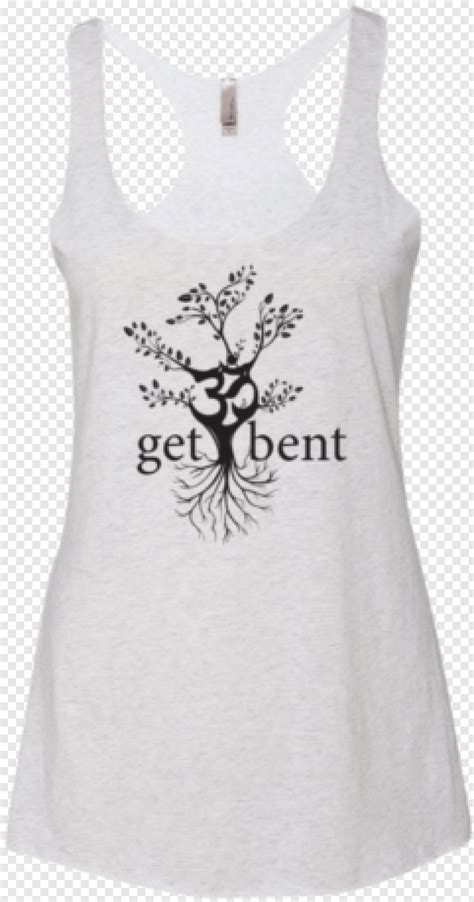 White Tank Top - Heather White Om Tree Get Bent Racerback Tank Top, Png ...