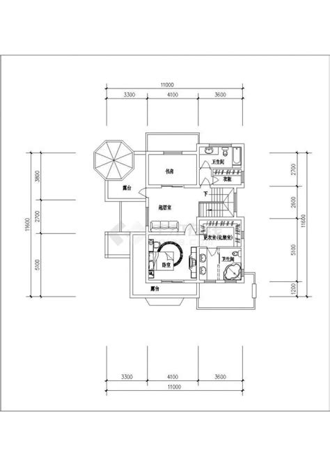 随州市某现代化小区320平米3层混合结构单体别墅平面设计CAD图纸_混合结构_土木在线