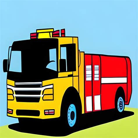119消防车画简笔画 119消防车图片简笔画 | 抖兔教育