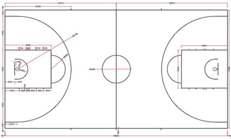 标准篮球场尺寸清晰图及篮球架位置-浩然体育