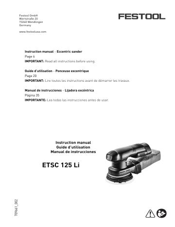Festool 709660 002, DTSC 400 Li Manual De Instrucciones | Manualzz
