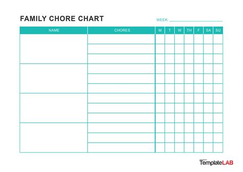 Chore Chart Templates Free Printable Chore Charts Chore Chart Template ...