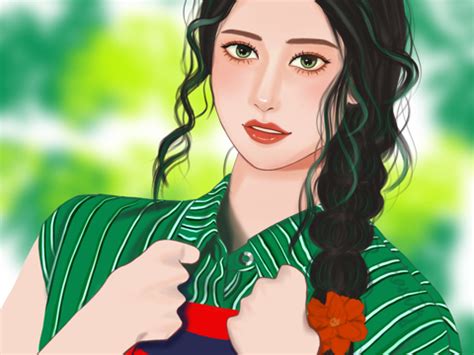 非主流绿衣美女头像