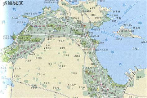 山东威海的地形图,威海市地形地势图,威海城区划分图_大山谷图库