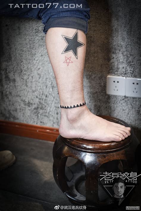 脚踝五角星纹身图案的寓意——兵哥出品 - 脚踝 武汉老兵纹身